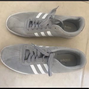 Adidas shoes, grey with stripes